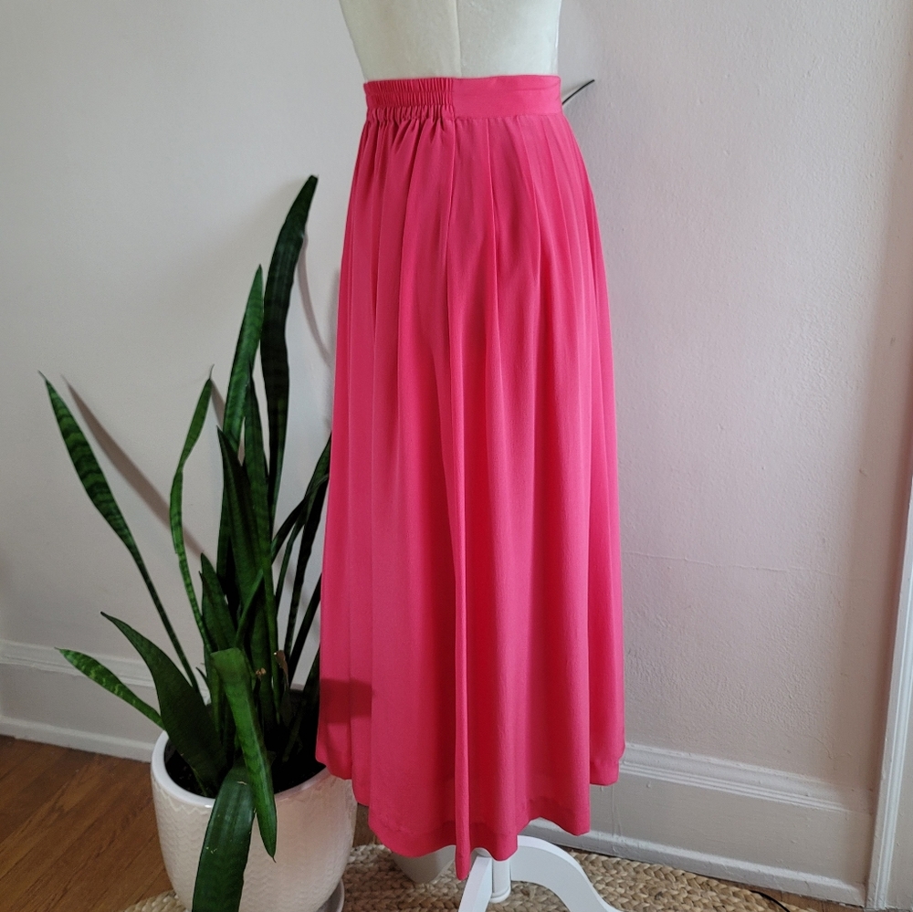 VTG 80s Silk David Hollis Skirt Set - Picture 10 of 12